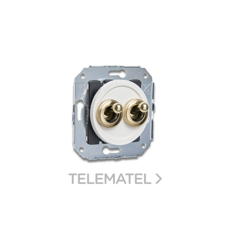 Conmutador doble manecilla 10A 250V oro / blanco (Pack) con referencia 65302302 de la marca FONTINI.