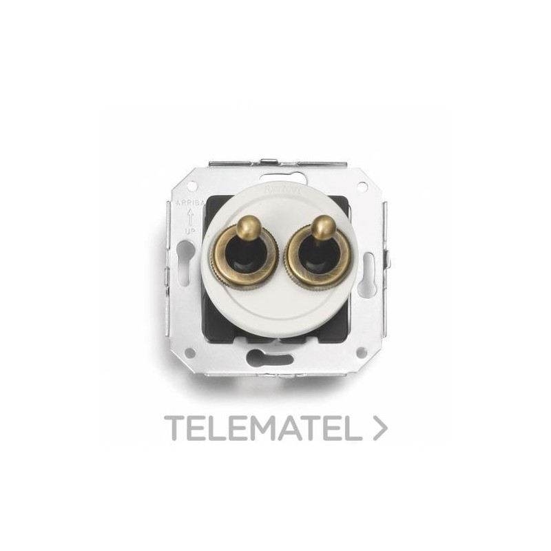 Conmutador doble manecilla 10A 250V patiné / blanco (Pack) con referencia 65302592 de la marca FONTINI.
