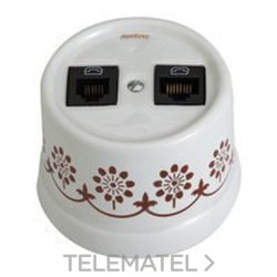 DOBLE TOMA TELEFONO 6 VIAS REGGIA PACK con referencia 30-706-15-2 de la marca FONTINI.