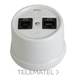 DOBLE TOMA TELEFONO 6 VIAS PORCELANA NEGRO PACK con referencia 30-706-27-2 de la marca FONTINI.