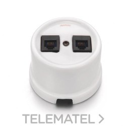 Doble toma RJ45 GARBY categoría 6 porcelana blanco (Pack) con referencia 30707172 de la marca FONTINI.