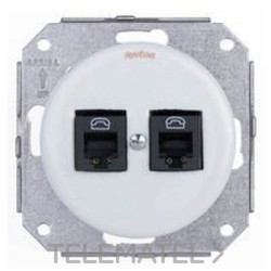 DOBLE TOMA TELEFONO 6 VIAS PORCELANA BLANCO PACK con referencia 31-706-17-2 de la marca FONTINI.