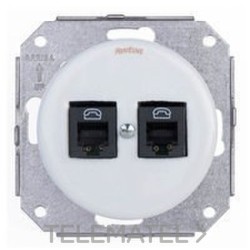 DOBLE TOMA TELEFONO 6 VIAS PORCELANA NEGRO PACK con referencia 31-706-27-2 de la marca FONTINI.