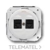 Conjunto tomas teléfono 6 vías / RJ45 categoría 6 porcelana blanco con referencia 31708172 de la marca FONTINI.