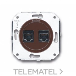 Conjunto tomas teléfono 6 vías / RJ45 categoría 6 marrón con referencia 35708032 de la marca FONTINI.