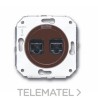 Conjunto tomas teléfono 6 vías / RJ45 categoría 6 marrón con referencia 35708032 de la marca FONTINI.