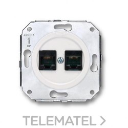Conjunto tomas teléfono 6 vías / RJ45 categoría 6 blanco nieve con referencia 35708052 de la marca FONTINI.