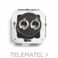 Doble interruptor manecilla 10A 250V cromo marrón (Pack) con referencia 65300522 de la marca FONTINI.