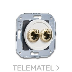 Pulsador doble tipo ROCKING 10A dorado blanco (Pack) con referencia 65345302 de la marca FONTINI.