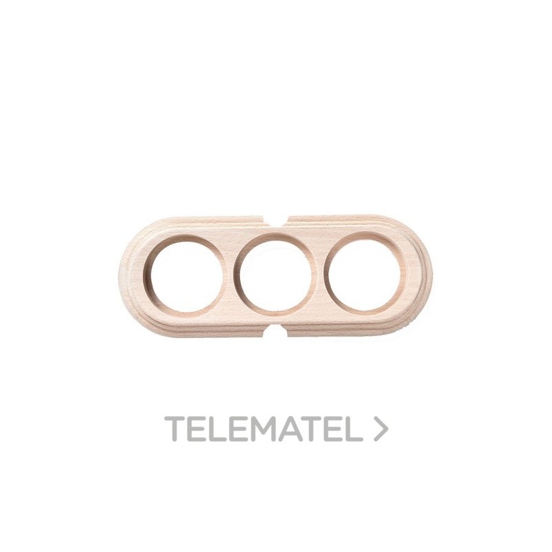 Peana tubo 3 elementos 2 entradas horizontal madera cruda (Pack) con referencia 30853002 de la marca FONTINI.