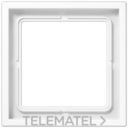 Marco 1 elemento 81x81mm Serie LS ZERO termoplástico blanco alpino con referencia LSZ981BFWW de la marca JUNG.