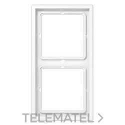 Marco 2 elementos 81x152mm Serie LS ZERO termoplástico blanco alpino con referencia LSZ982BFWW de la marca JUNG.