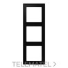 Marco triple 81x223mm LS 990 lacado mate negro mate para montaje horizontal o vertical con referencia LS983SWM de la marca JUNG.