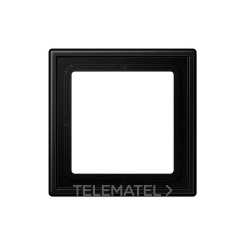 Marco simple 81x81mm LS 990 lacado mate negro mate para montaje horizontal o vertical con referencia LS981SWM de la marca JUNG.