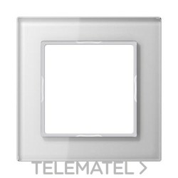 Marco embellecedor 1 elemento A Creation blanco cristal con referencia AC581GLWW de la marca JUNG.