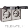 Base doble enchufe 2P+TT lateral 16A certificada VDE con referencia 3366 de la marca SOLERA.