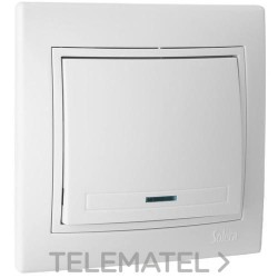 Pulsador luminoso 10A 250V 83x81 tornillo blanco con referencia ERP04ILU de la marca SOLERA.