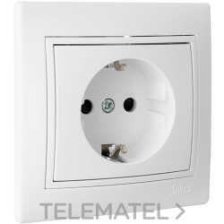 Base enchufe 2P+TT con obturador 16A 250V 83x81 tornillo blanco con referencia ERP60U de la marca SOLERA.