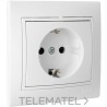 Base enchufe 2P+TT con obturador 16A 250V 83x81 tornillo blanco con referencia ERP60U de la marca SOLERA.