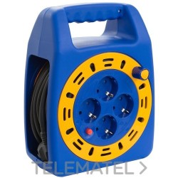 Enrollacables 15m 3G1,5mm² con 4 tomas bipolar con TT con referencia 7413/2 de la marca SOLERA.