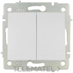 Conmutador interruptor doble Serie Europa 10A 250V 83x81 blanco con referencia ERP12QC de la marca SOLERA.