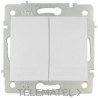 Conmutador interruptor doble Serie Europa 10A 250V 83x81 blanco con referencia ERP12QC de la marca SOLERA.