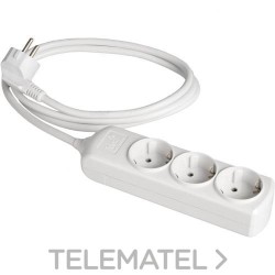 Base bipolar 3 tomas prolongación 3m libre de halógenos blanco con referencia 8033 de la marca SOLERA.