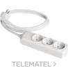 Base bipolar 3 tomas prolongación 3m libre de halógenos blanco con referencia 8033 de la marca SOLERA.