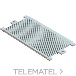 Placa de montaje multiperforada para fijación de elementos en caja 650°C con referencia PL-MP28 de la marca SOLERA.