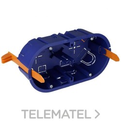 Caja de mecanismos de empotrar en tabique hueco 2 elementos 139x68x46mm 4 entradas para tubo diámetro 20 con referencia 5725GW 