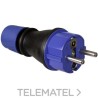 Clavija bipolar con T/T lateral 16A 250V espigas de diámetro 4,8mm con presa estopa caucho termoplástico con referencia 706T d
