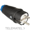 Clavija 2P+T 16A 250V caucho color negro IP54 con doble sistema de tierra con referencia 16F de la marca SOLERA.