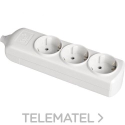 Base múltiple de 3 tomas bipolar 16A 250V blanco con obturador con referencia 8003 de la marca SOLERA.