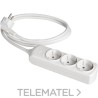 Prolongador 3 tomas bipolar 16A 250V blanco con obturador con referencia 8013 de la marca SOLERA.