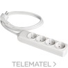Prolongador 4 tomas bipolar 16A 250V blanco con obturador con referencia 8014 de la marca SOLERA.