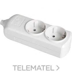 Base 2 tomas bipolar 16A 250V blanco con obturador con referencia 8002 de la marca SOLERA.