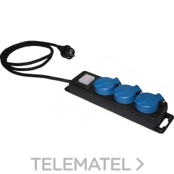 Base múltiple con 3 tomas IP44 cable H05RR-F 1,5m con referencia V1049 de la marca SOLERA.