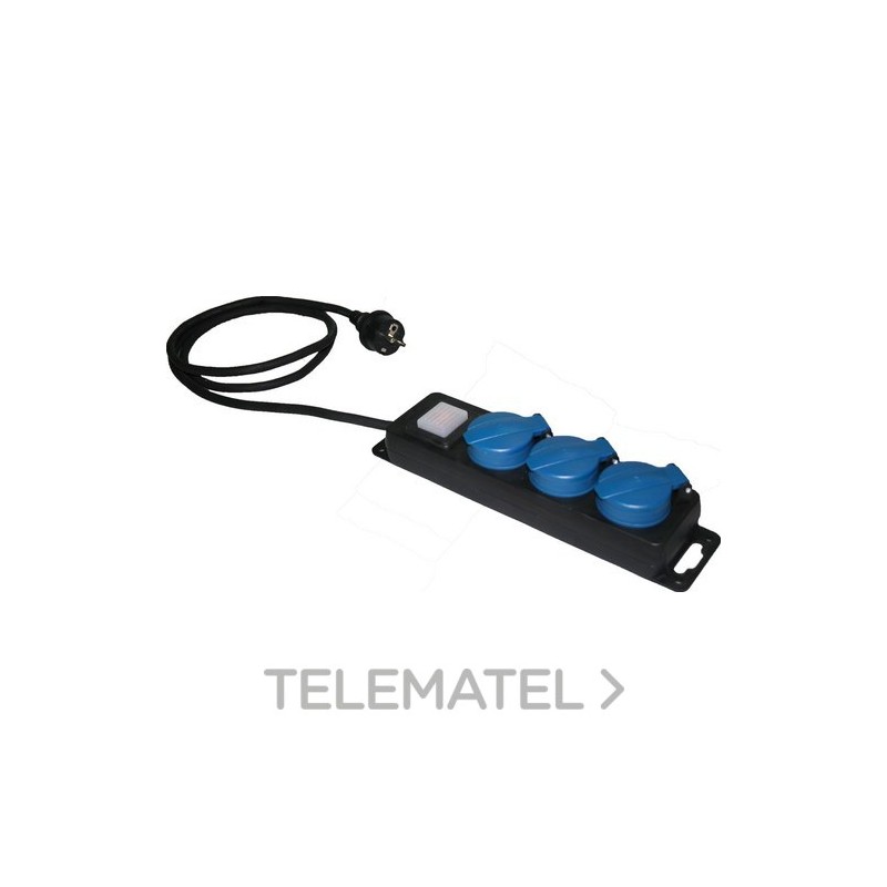Base múltiple con 3 tomas IP44 cable H05RR-F 1,5m con referencia V1049 de la marca SOLERA.