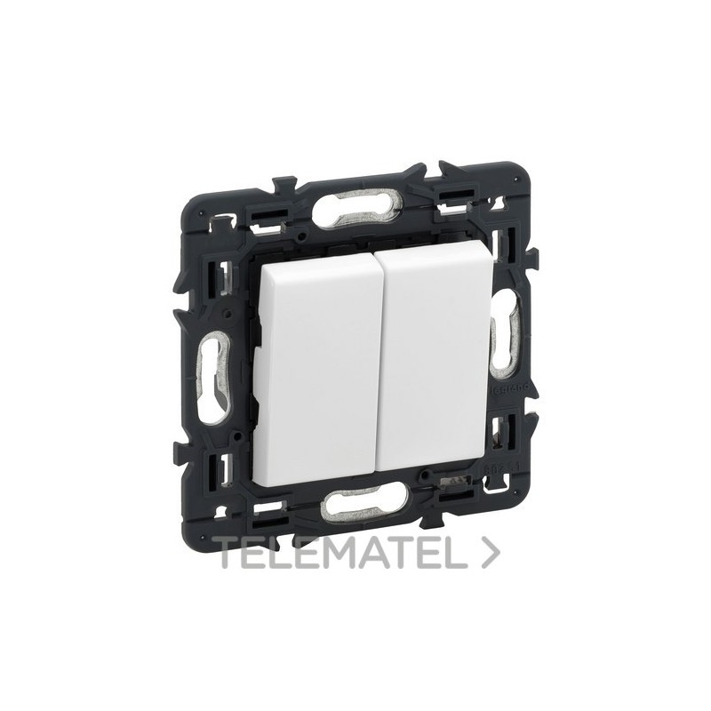 Interruptor doble VALENA NEXT 1P 10AX blanco con referencia 741244 de la marca LEGRAND.
