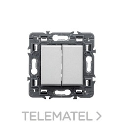 Conmutador doble VALENA NEXT 1P 10AX aluminio con referencia 741345 de la marca LEGRAND.