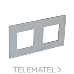 Placa VALENA NEXT con 2 elementos aluminio con referencia 741032 de la marca LEGRAND.