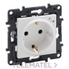 Base de corriente 2P+T con cargador USB C Niloé Step 250V, blanco mate con referencia 864127 de la marca LEGRAND.