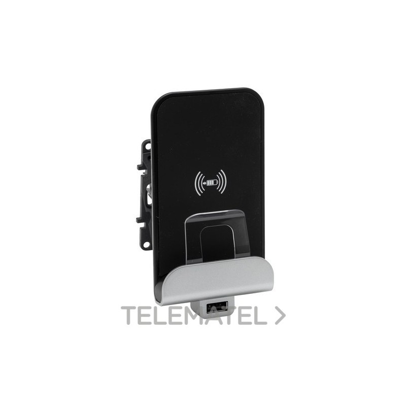 Base cargador por inducción con cargador USB Niloé Step 250V, blanco mate con referencia 864126 de la marca LEGRAND.