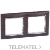 Marco doble VALENA madera oscura con referencia 770372 de la marca LEGRAND.
