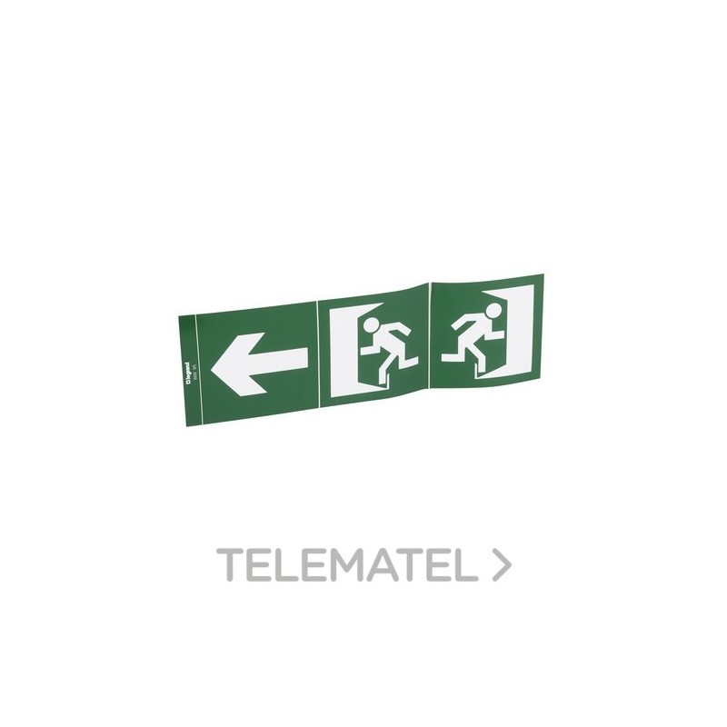 Etiqueta emergencia DIBUJO PERSONA y puerta con referencia 060995 de la marca LEGRAND.