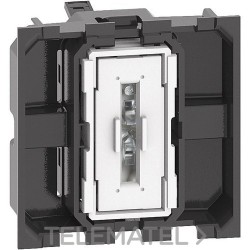 Conmutador 1P 10AX 250VCA LIVING NOW 2 módulos, bornes automáticos, iluminable con referencia K4003M2A de la marca BTICINO.