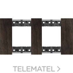 Placa para mecanismo LIVING NOW 2x2 módulos en madera, color nogal con referencia KA4802M2LG de la marca BTICINO.