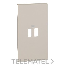 Placa frontal LIVING NOW 2 módulos para bases cargador USB ref.4285/6/7C2, sand con referencia KM12C de la marca BTICINO.