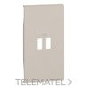 Placa frontal LIVING NOW 2 módulos para bases cargador USB ref.4285/6/7C2, sand con referencia KM12C de la marca BTICINO.