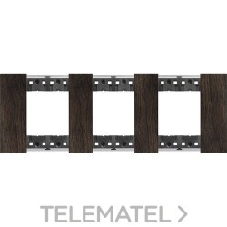Placa para mecanismo LIVING NOW 2x3 módulos en madera, color nogal con referencia KA4802M3LG de la marca BTICINO.